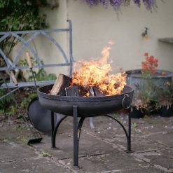 Plain Jane Fire Pit Lifestyle with Mosaic Band - FirepitsUK WEB - Lo Res