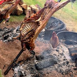 Asado Cooking Rack Fire Pit Close Up Lifestyle - FirepitsUK - WEB - Lo Res