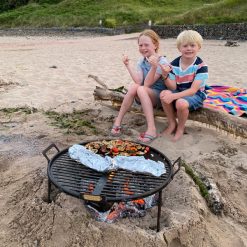 Beach BBQ Fire Pit Lit with Veg Lifestyle - Firepits UK - WEB - Lo Res