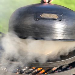 Roasting Oven - Smoker Box on Swing Arm BBQ Rack over Lit Fire Pit with Smoke Lifestyle - Firepits UK - WEB - Lo Res