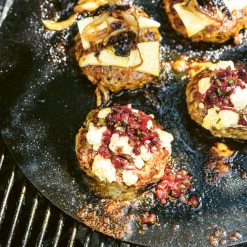 Lamb Burger on BBQ Rack from Genevieve Taylor's Seared - Firepits UK - LoRes 600x600