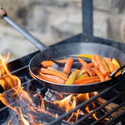 UK Long Handled Pan 34cm - Carrots in fire cage - Firepits UK - Lifestyle - LoRes145600x600