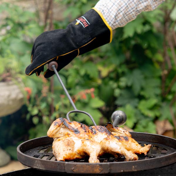 Sausage fork as part of our outdoor fire pit range