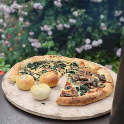 Complete Outdoor Kitchen with Dome Oven - Lifestyle pizza - Firepits UK - WEB 600x600 - LO Res