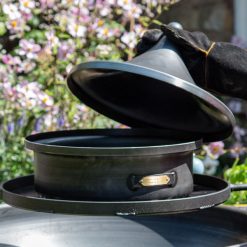 Tagine open on Swing Arm BBQ Rack - Lifestyle - Firepits UK - WEB 600x600 - Lo Res