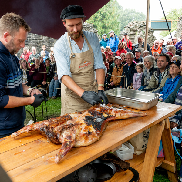 Lamb cooked on Asado Cross