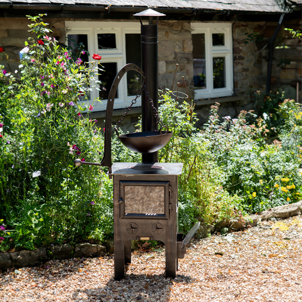 Small Outdoor Wood Burner - Squared - Lifestyle - Firepits UK - WEB 600x600 - Lo Res