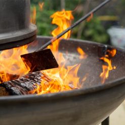 Ash Rake in Plain Jane Flame for cooking fire pit