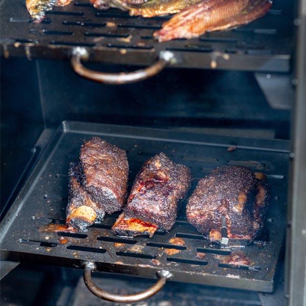 Beef Ribs smoking in Hot Smoker Cabinet