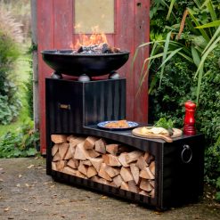 Tiered Fire Bowl 60 with Swing Arm BBQ Rack